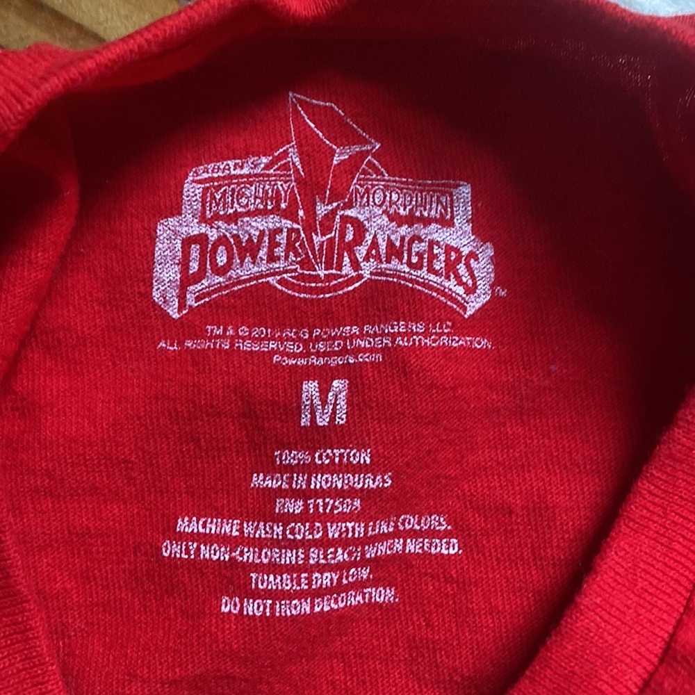 Red Ranger Power Rangers T-shirt - Picture 3 of 3
